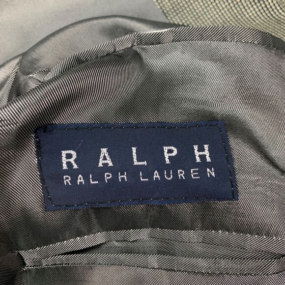 Vintage Ralph Lauren Blazer Mens 44 Long Beige Black Silk Wool Blend Houndstooth - Picture 12 of 14